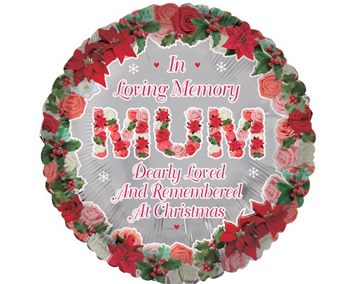 18in MUM REMEMBRANCE XMAS FOIL BALLOON