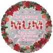 18in MUM REMEMBRANCE XMAS FOIL BALLOON