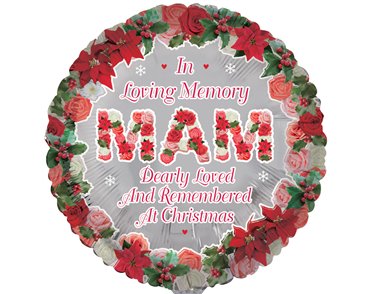 18in MAM REMEMBRANCE XMAS FOIL BALLOON