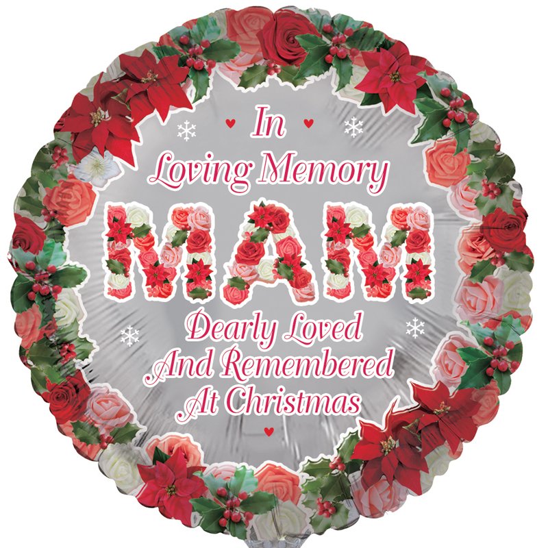 18in MAM REMEMBRANCE XMAS FOIL BALLOON