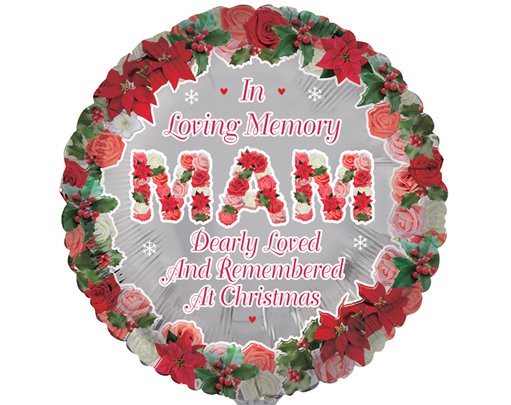 18in MAM REMEMBRANCE XMAS FOIL BALLOON