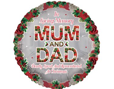 18in MUM AND DAD REMEMBRANCE XMAS FOIL BALLOON