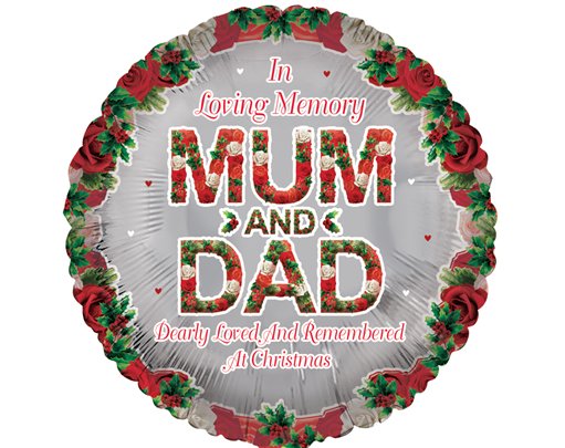 18in MUM AND DAD REMEMBRANCE XMAS FOIL BALLOON