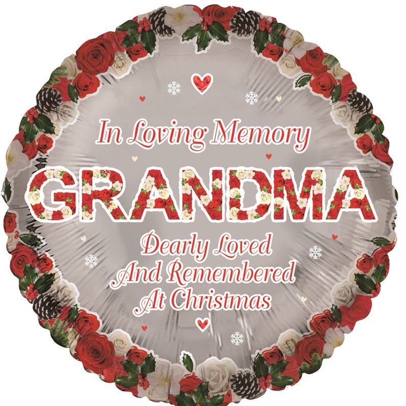 18in GRANDMA REMEMBRANCE XMAS FOIL BALLOON