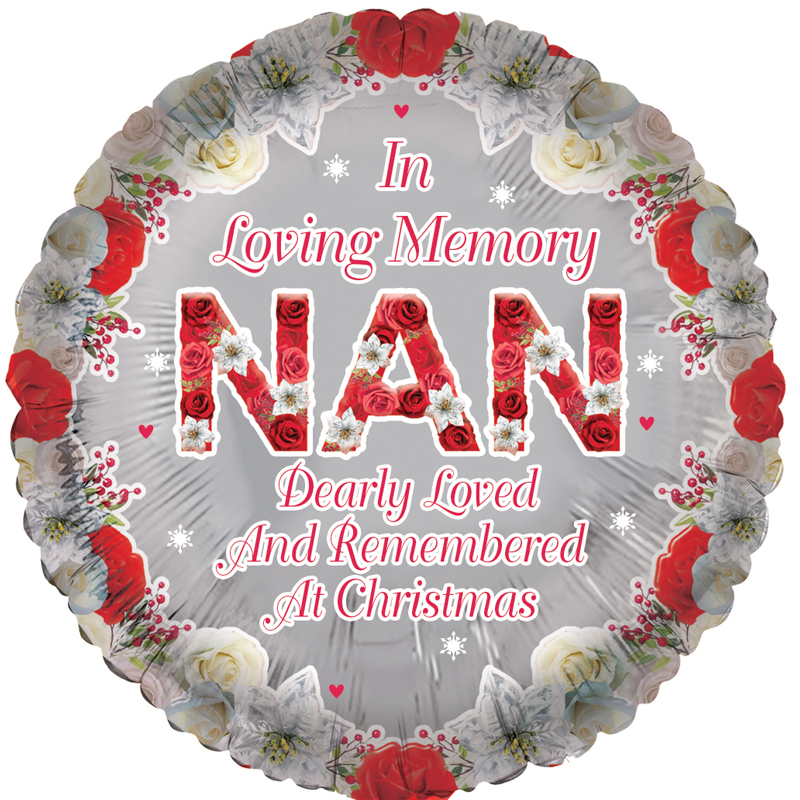 18in NAN REMEMBRANCE XMAS FOIL BALLOON
