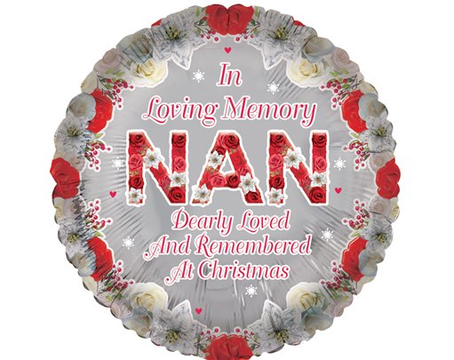 18in NAN REMEMBRANCE XMAS FOIL BALLOON
