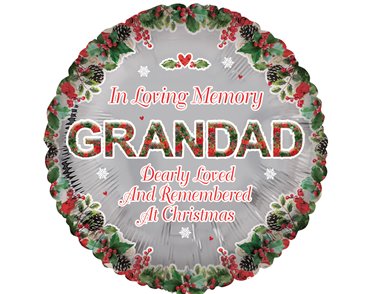 18in GRANDAD REMEMBRANCE XMAS FOIL BALLOON