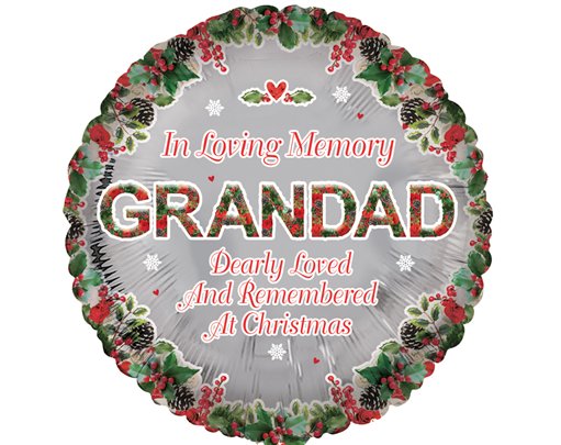 18in GRANDAD REMEMBRANCE XMAS FOIL BALLOON