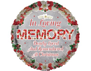 18in IN LOVING MEMORY REMEMBRANCE XMAS FOIL BALLOON