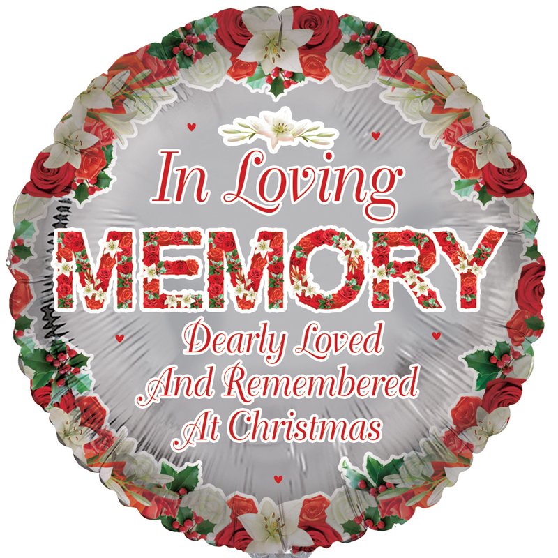 18in IN LOVING MEMORY REMEMBRANCE XMAS FOIL BALLOON