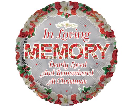18in IN LOVING MEMORY REMEMBRANCE XMAS FOIL BALLOON