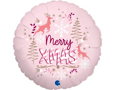 18in PINK XMAS FOIL BALLOON