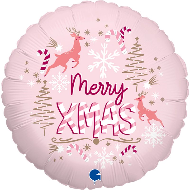 18in PINK XMAS FOIL BALLOON