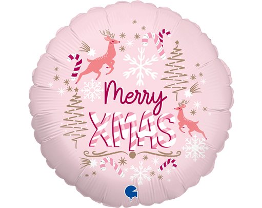 18in PINK XMAS FOIL BALLOON