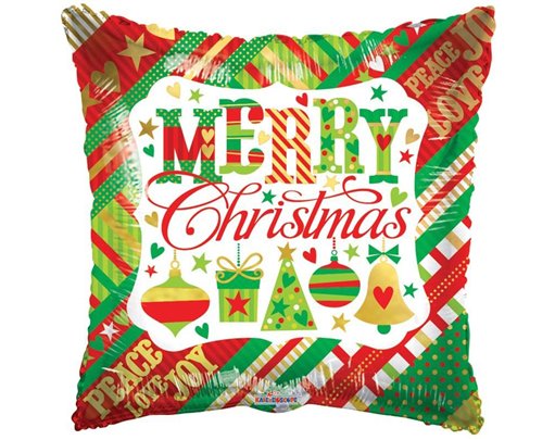 18in MERRY CHRISTMAS PILLOW FOIL BALLOON