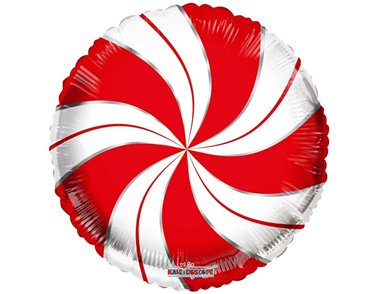 18in CANDYMINT RED/WHITE FOIL BALLOON