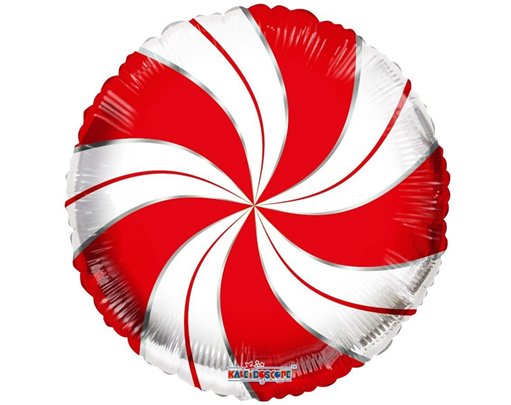 18in CANDYMINT RED/WHITE FOIL BALLOON