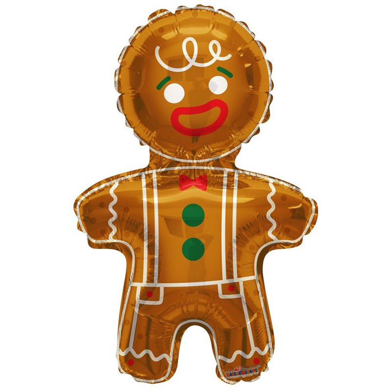 36in CHRISTMAS GINGERBREAD MAN FOIL BALLOON