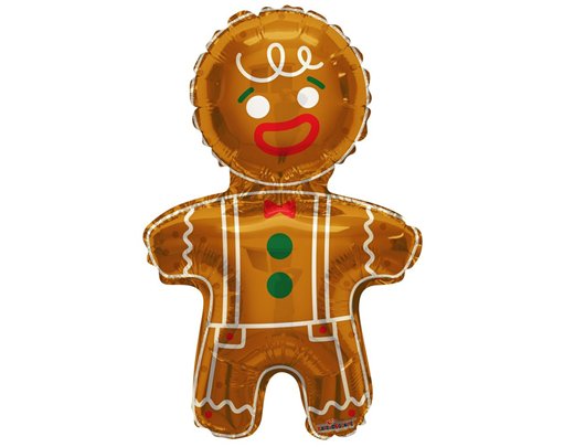 36in CHRISTMAS GINGERBREAD MAN FOIL BALLOON