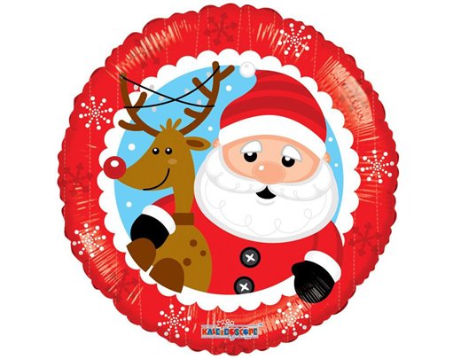 18in CHRISTMAS SANTA & REINDEER FOIL BALLOON