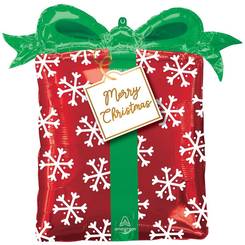 CHRISTMAS PRESENT SUPERSHAPE FOIL BALLOON