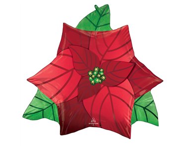 SATIN POINSETTIA SUPERSHAPE FOIL BALLOON