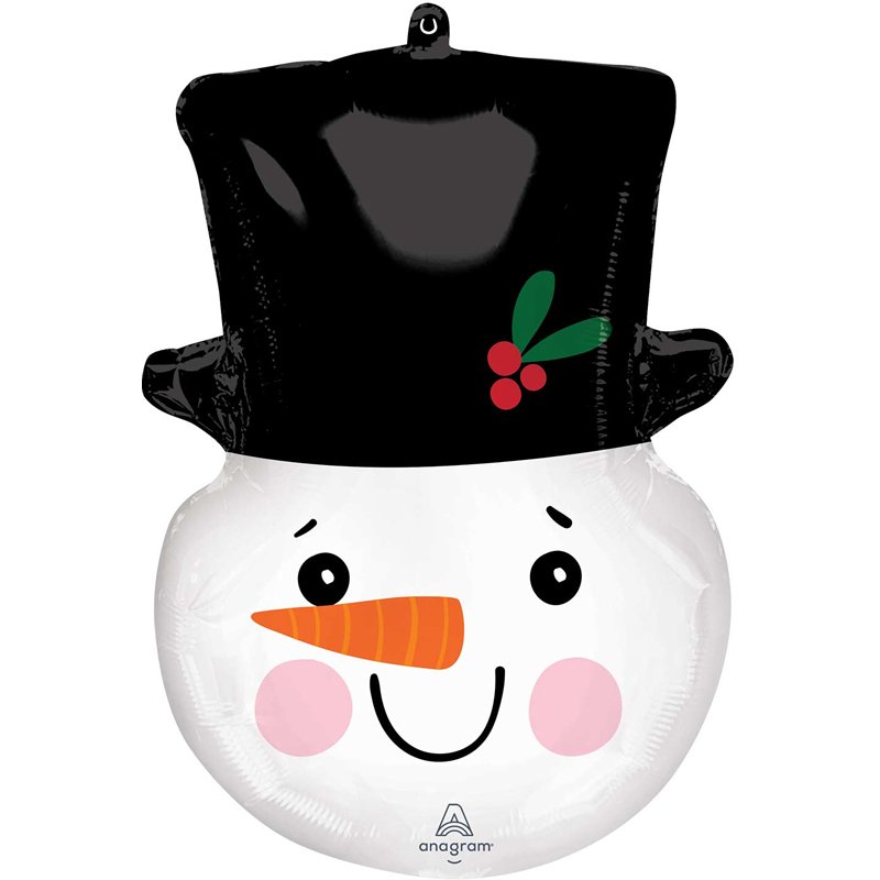 SMILEY SNOWMAN HEAD SUPERSHAPE FOIL BALLOON
