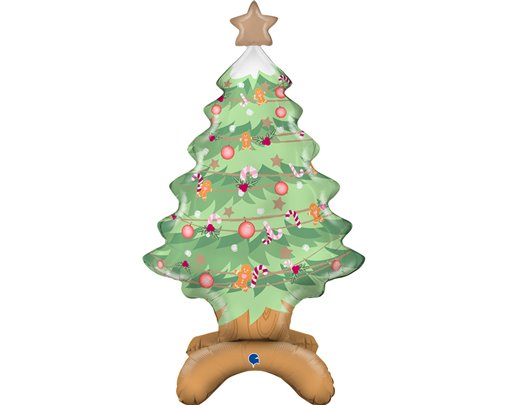 38in CHRISTMAS TREE STAND UP FOIL BALLOON