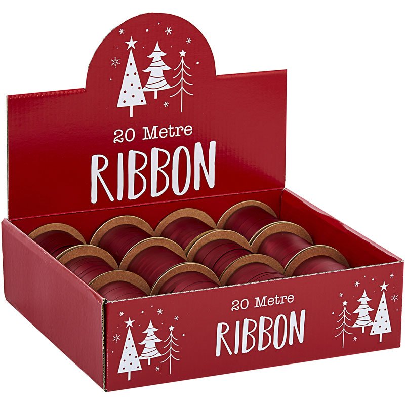 20M METALLIC MATTE RED RIBBON 12S
