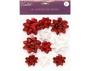 10PK RED BOWS 12S