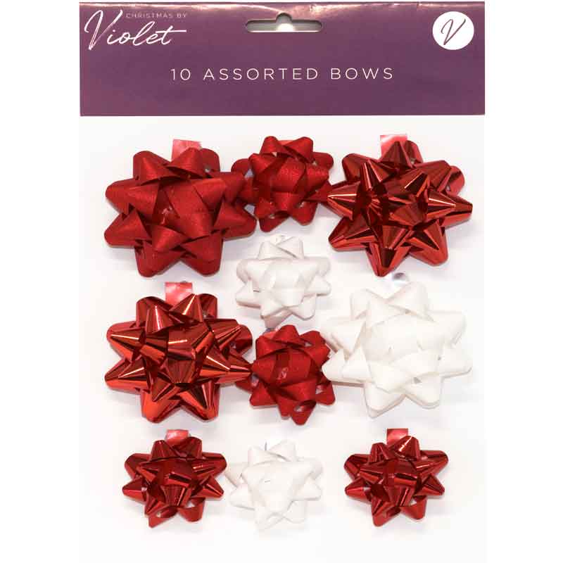 10PK RED BOWS 12S