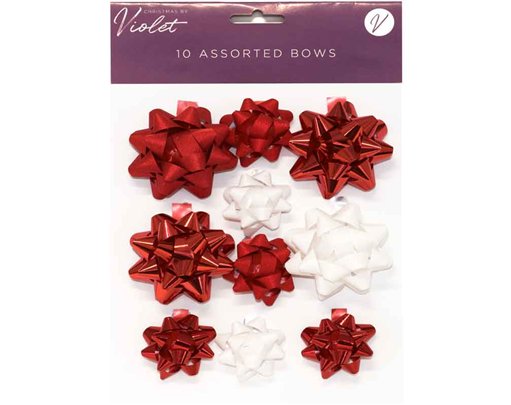 10PK RED BOWS 12S