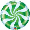 18in GREEN CANDY SWIRL FOIL BALLOON