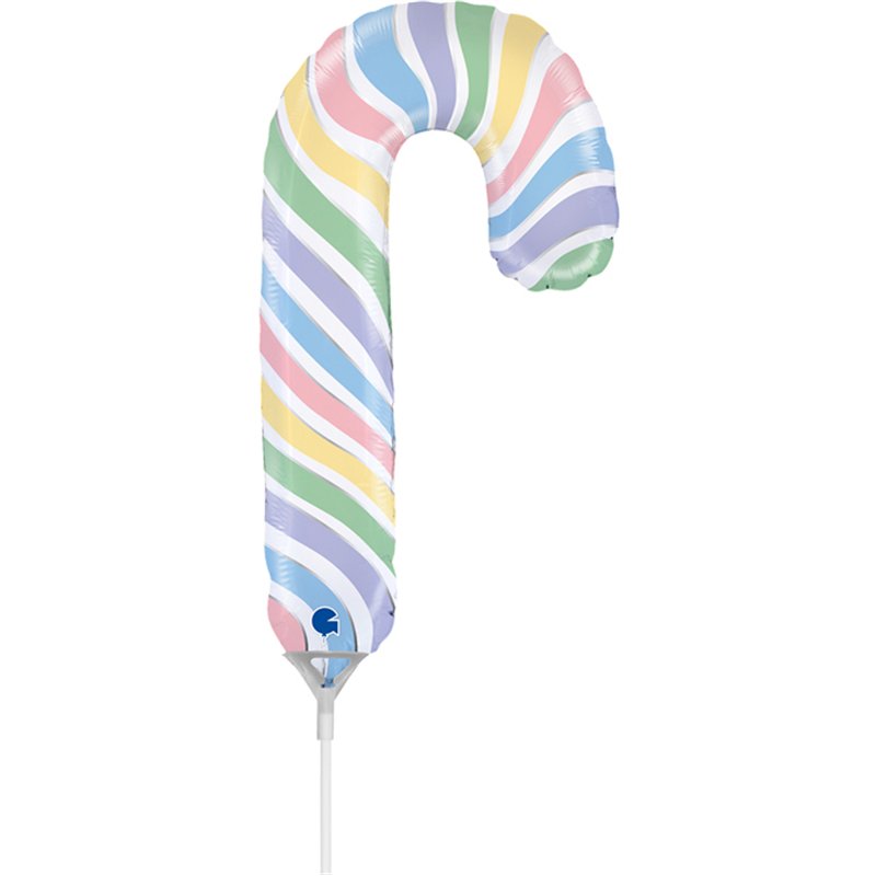 14in MACARON CANDY CANE FOIL BALLOON 10S