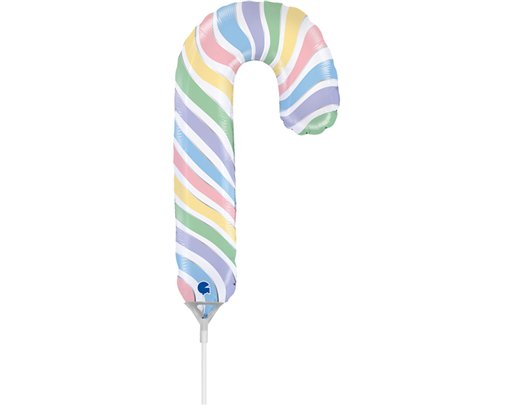 14in MACARON CANDY CANE FOIL BALLOON 10S