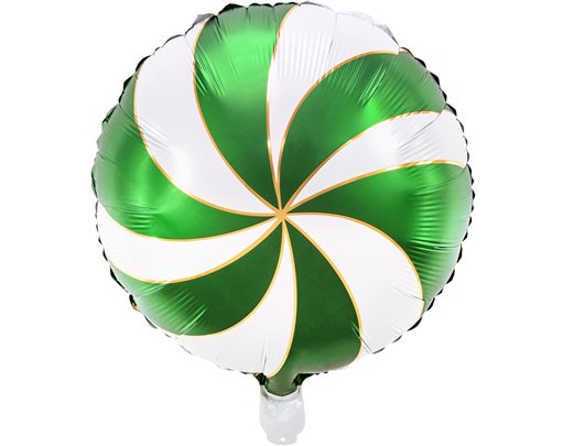 35cm GREEN CANDY PRINT FOIL BALLOON