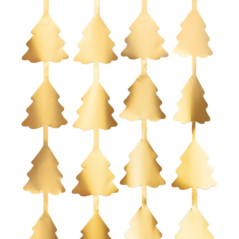 GOLD CHRISTMAS TREES DOOR CURTAIN