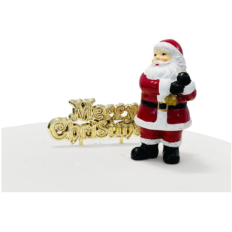 RESIN SANTA MERRY CHRISTMAS CAKE TOPPER
