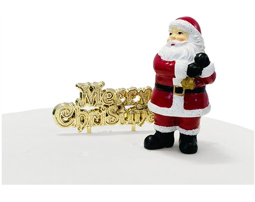 RESIN SANTA MERRY CHRISTMAS CAKE TOPPER