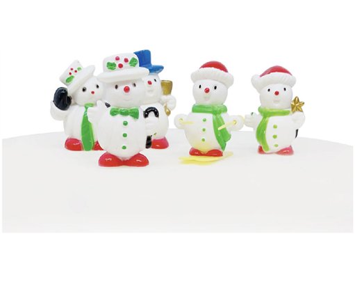 5PC SNOWMEN PLASTIC CAKE TOPPER PICKS