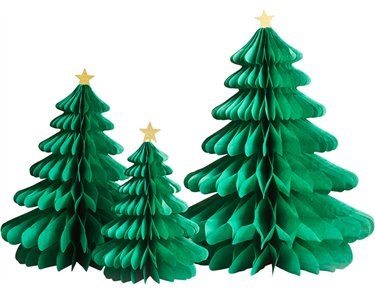 3PK HONEYCOMB GREEN TREES