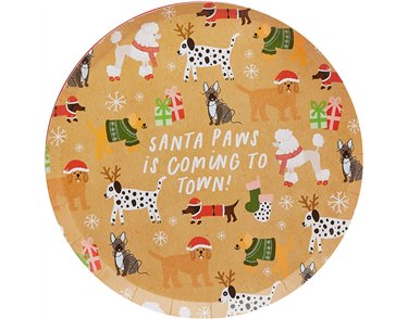 10PK SANTA PAWS ECO PAPER PLATES
