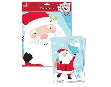 3PK PVC SANTA SACKS