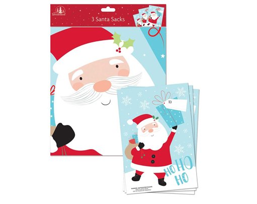 3PK PVC SANTA SACKS