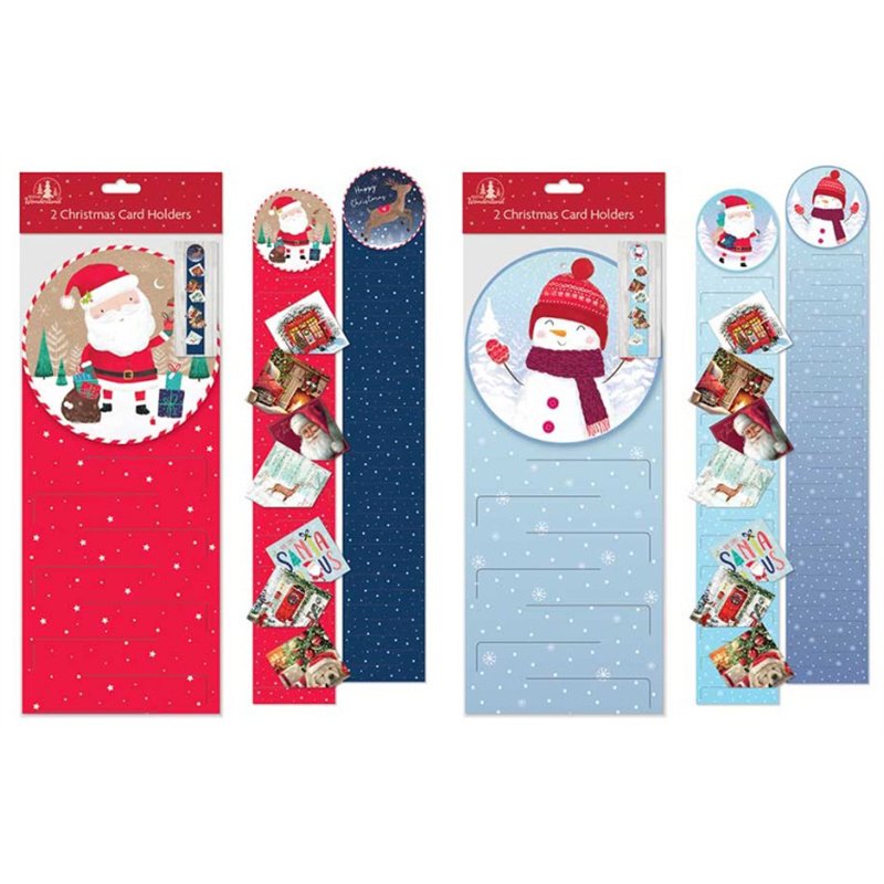 2ASST CHRISTMAS CARD HOLDER 12S