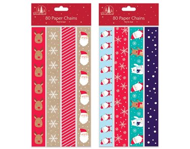 80PC PRINTED PAPER CHAINS CUTE 12S