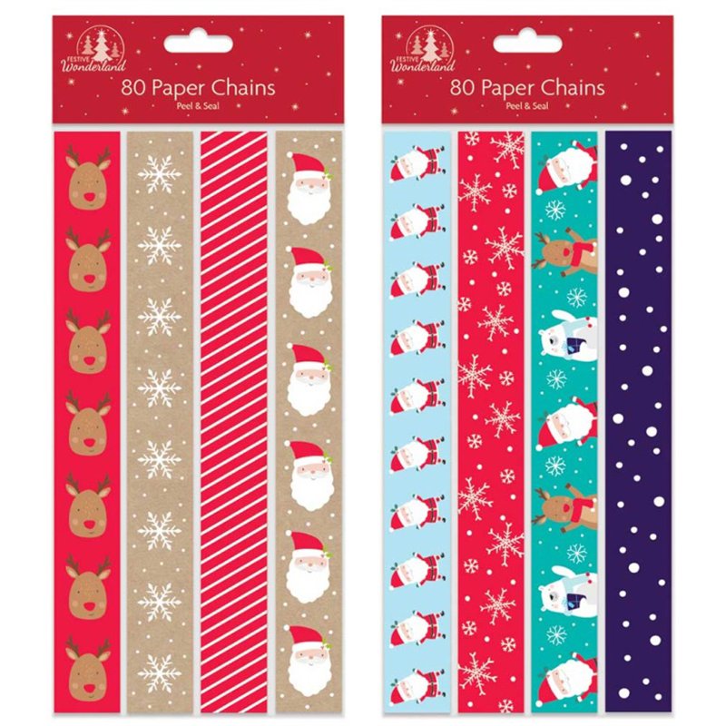 80PC PRINTED PAPER CHAINS CUTE 12S