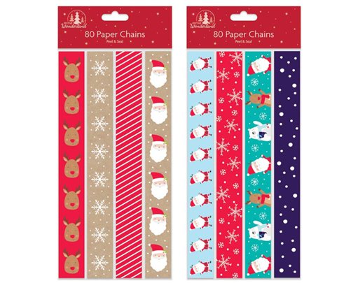 80PC PRINTED PAPER CHAINS CUTE 12S
