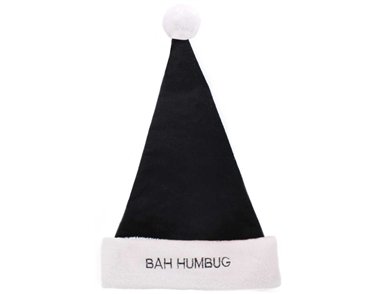 BAH HUMBUG BLACK SANTA HAT