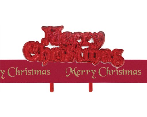 RED MERRY CHRISTMAS CAKE DECORATION